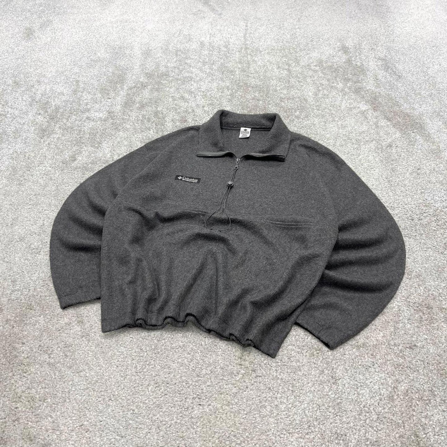 00s Columbia technical fleece L men's grey 1/4 zip up y2k style autumn pull over casual