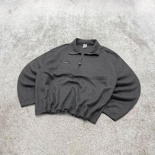 00s Columbia technical fleece L men's grey 1/4 zip up y2k style autumn pull over casual