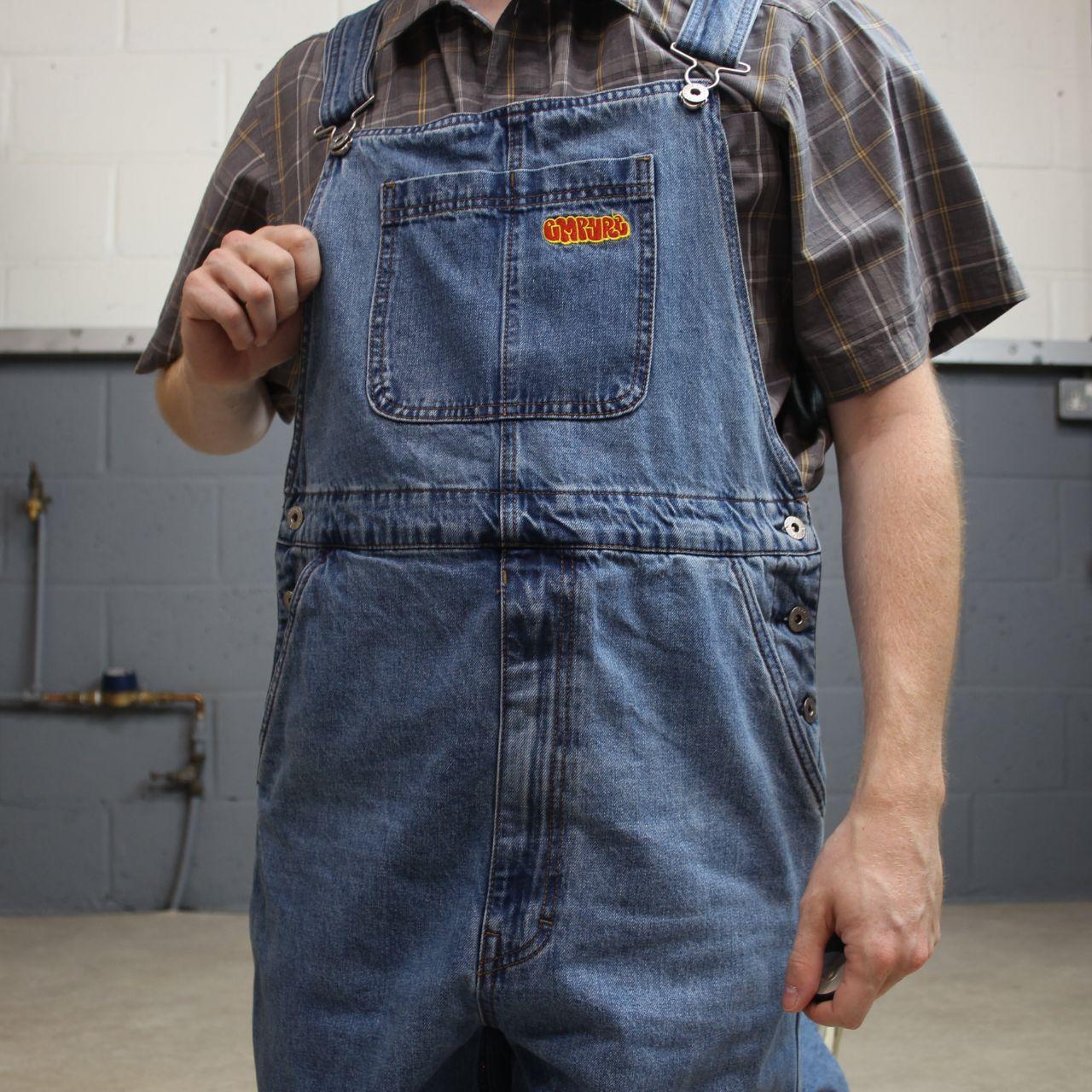 Empyre baggy dungarees y2k denim overalls blue Vintage workwear bib & brace utility