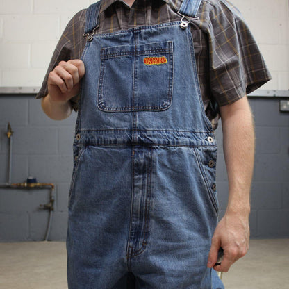 Empyre baggy dungarees y2k denim overalls blue Vintage workwear bib & brace utility