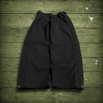Carhartt baggy waterproof bottoms black Wide leg mesh lined waterproof technical trousers