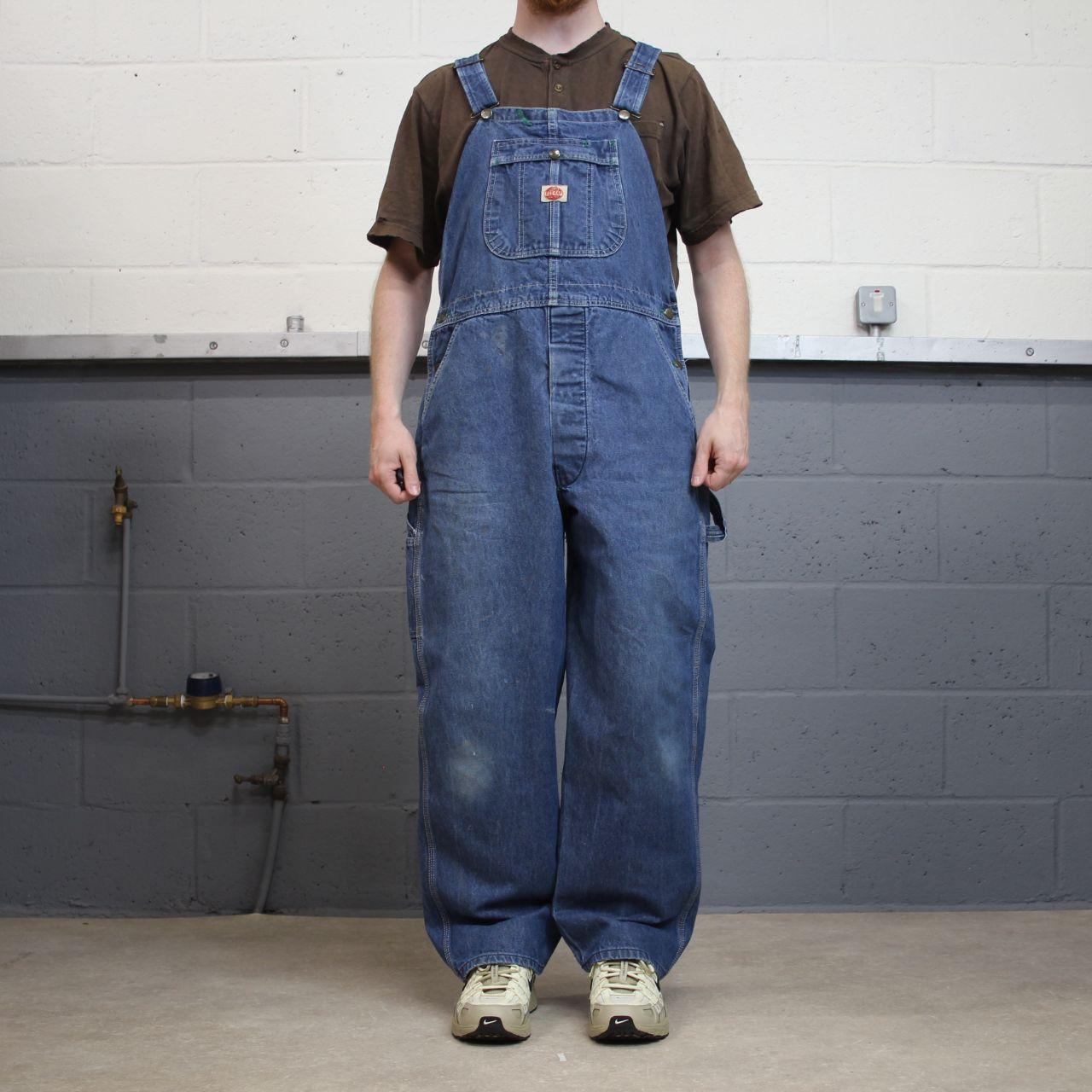 Vintage dungarees denim overalls blue Red Kap workwear bib & brace utility