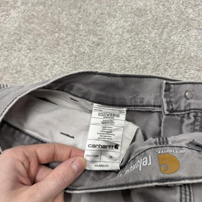Carhartt cargo shorts loose canvas grey Canvasy relaxed fit skate style shorts
