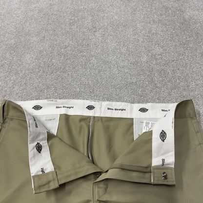 Dickies chino pants khaki slim straight fit W40L30 Twill chino style skate work trousers
