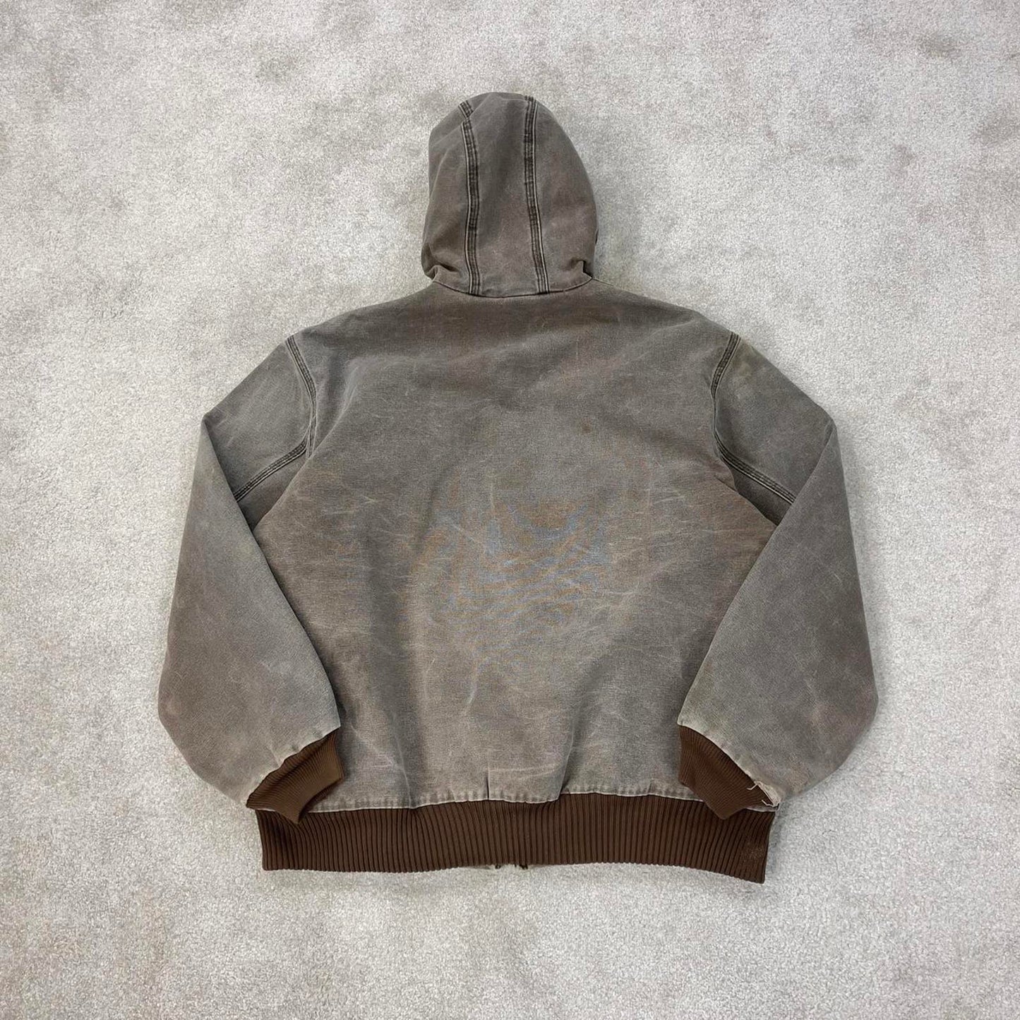 Vintage brown Carhartt hooded active jacket XL canvas bomber