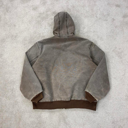 Vintage brown Carhartt hooded active jacket XL canvas bomber
