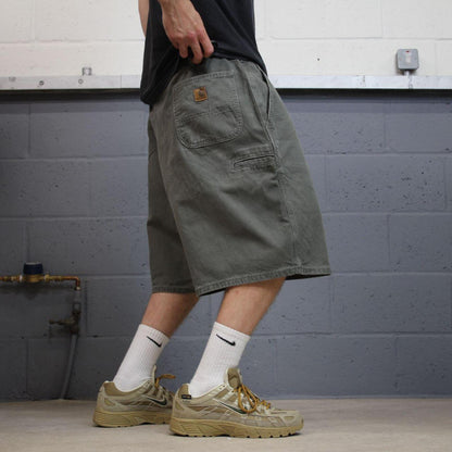 Carhartt baggy cargo shorts carpenter green Floaty canvas skater style work shorts