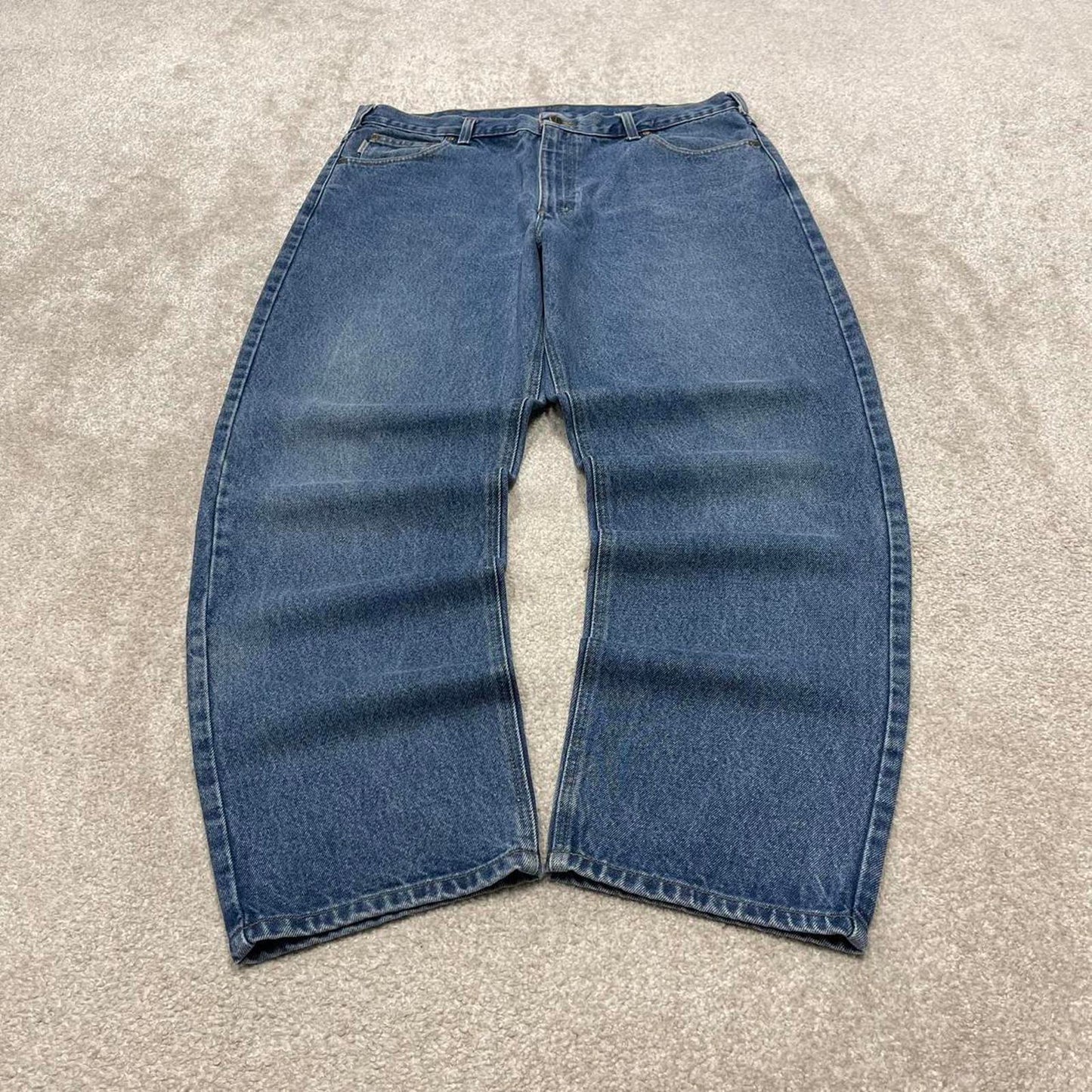 Vintage Carhartt jeans W40L32 blue loose relaxed fit denim 5 pocket 90s skater jeans 100% cotton