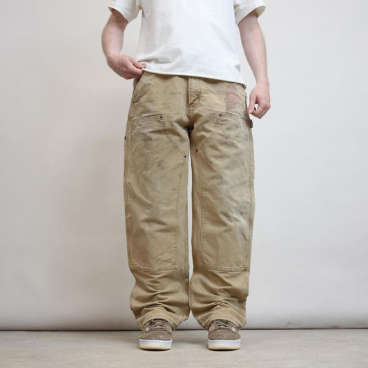 Baggy Carhartt double knee carpenter jeans W36 L32 tan 90s style skater cargos