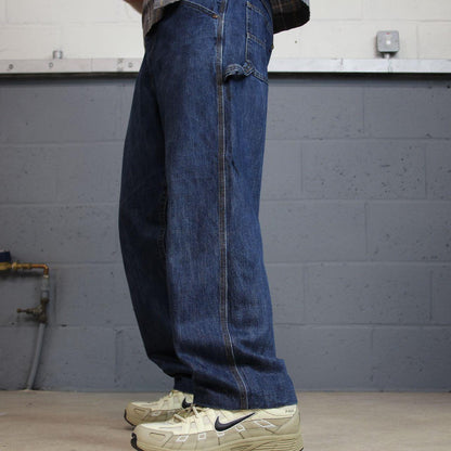 Vintage Lee carpenter jeans y2k blue denim Loose leg skater style utility workwear trousers