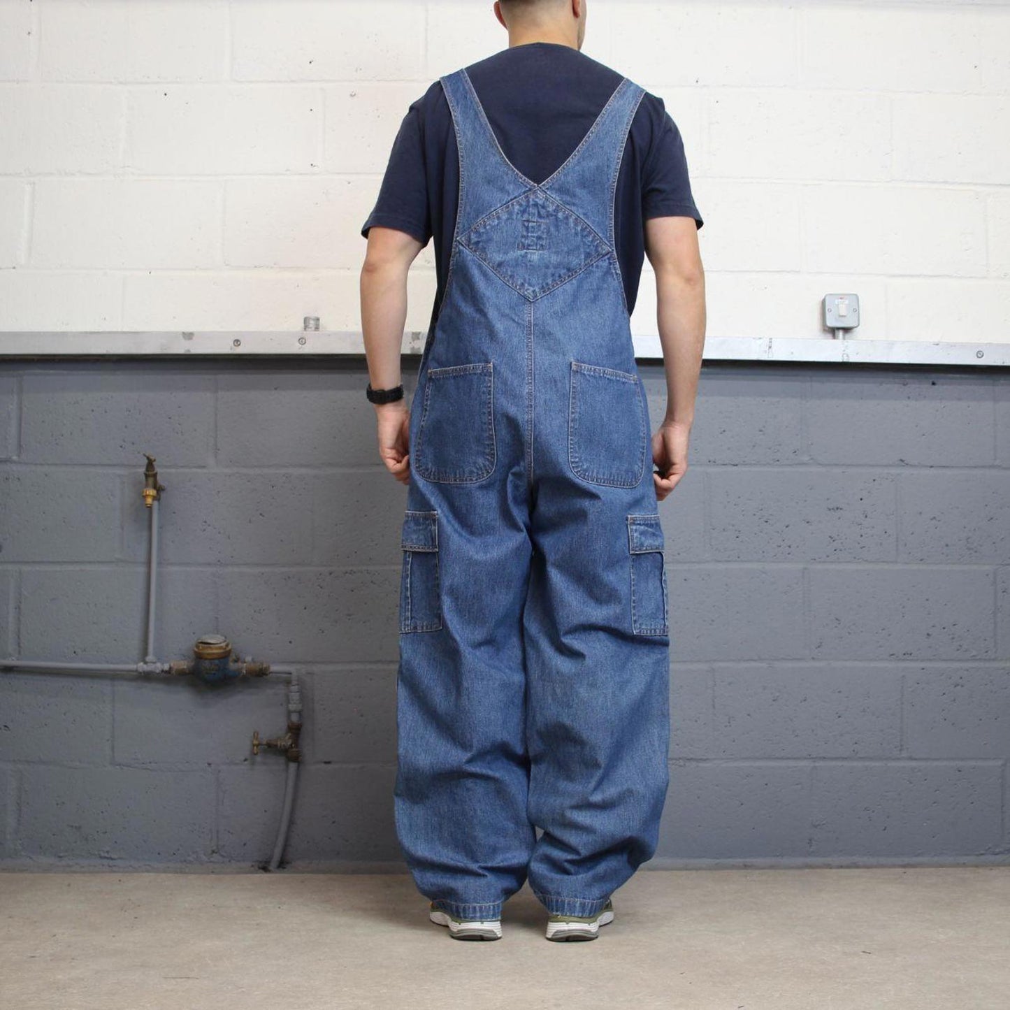 Vintage Faded Glory dungarees Large W38L33 blue mens denim overalls