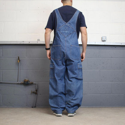 Vintage Faded Glory dungarees Large W38L33 blue mens denim overalls
