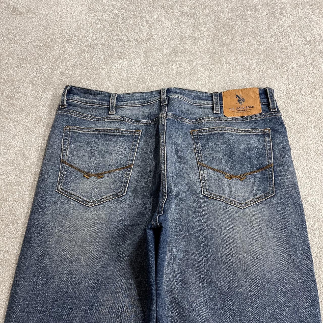 Y2K bootcut jeans U.S. Polo Assn blue Loose boot fit jeans, belt loops and logos