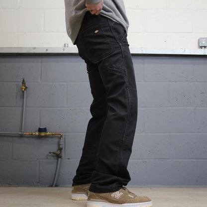 Y2K Dickies double knee carpenter jeans faded black Canvasy flex workwear skater cargos utility