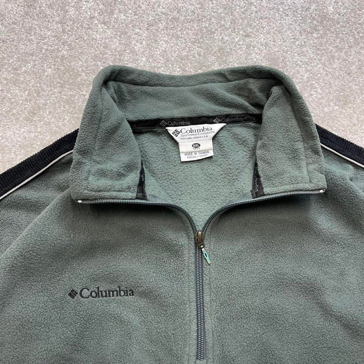 Green Columbia technical fleece XXL Men's y2k style zip up autumn pull over