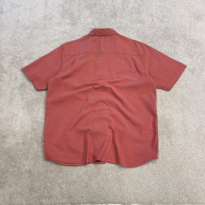 North face short sleeve shirt y2k salmon pink TNF surf style festival button down summer shirt