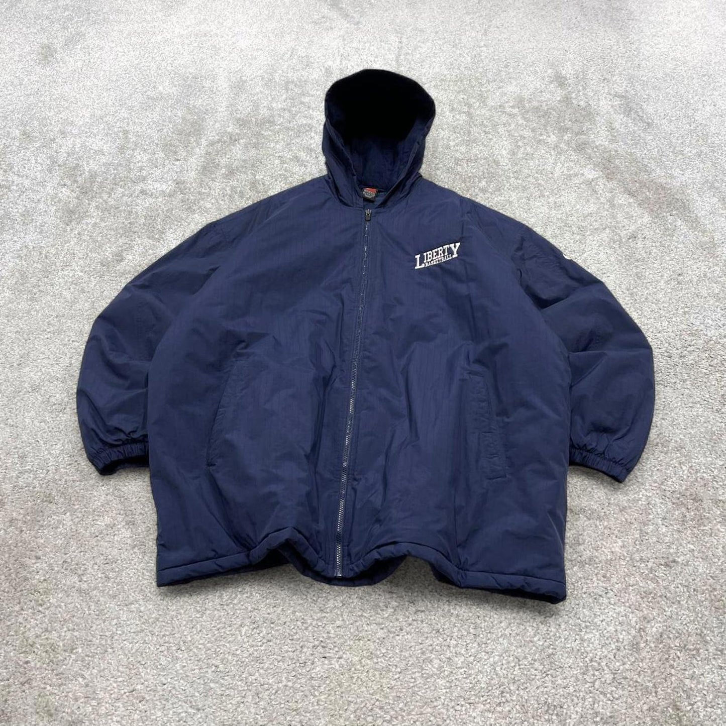 00s Nike jacket y2k style 3XL men's navy full zip padded windbreaker coat technical
