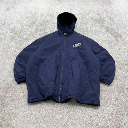 00s Nike jacket y2k style 3XL men's navy full zip padded windbreaker coat technical