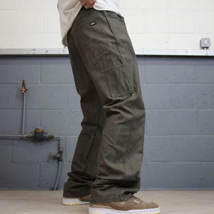 Khaki Green Dickies carpenter jeans W36L34 loose canvas 90s skater style cargo pants