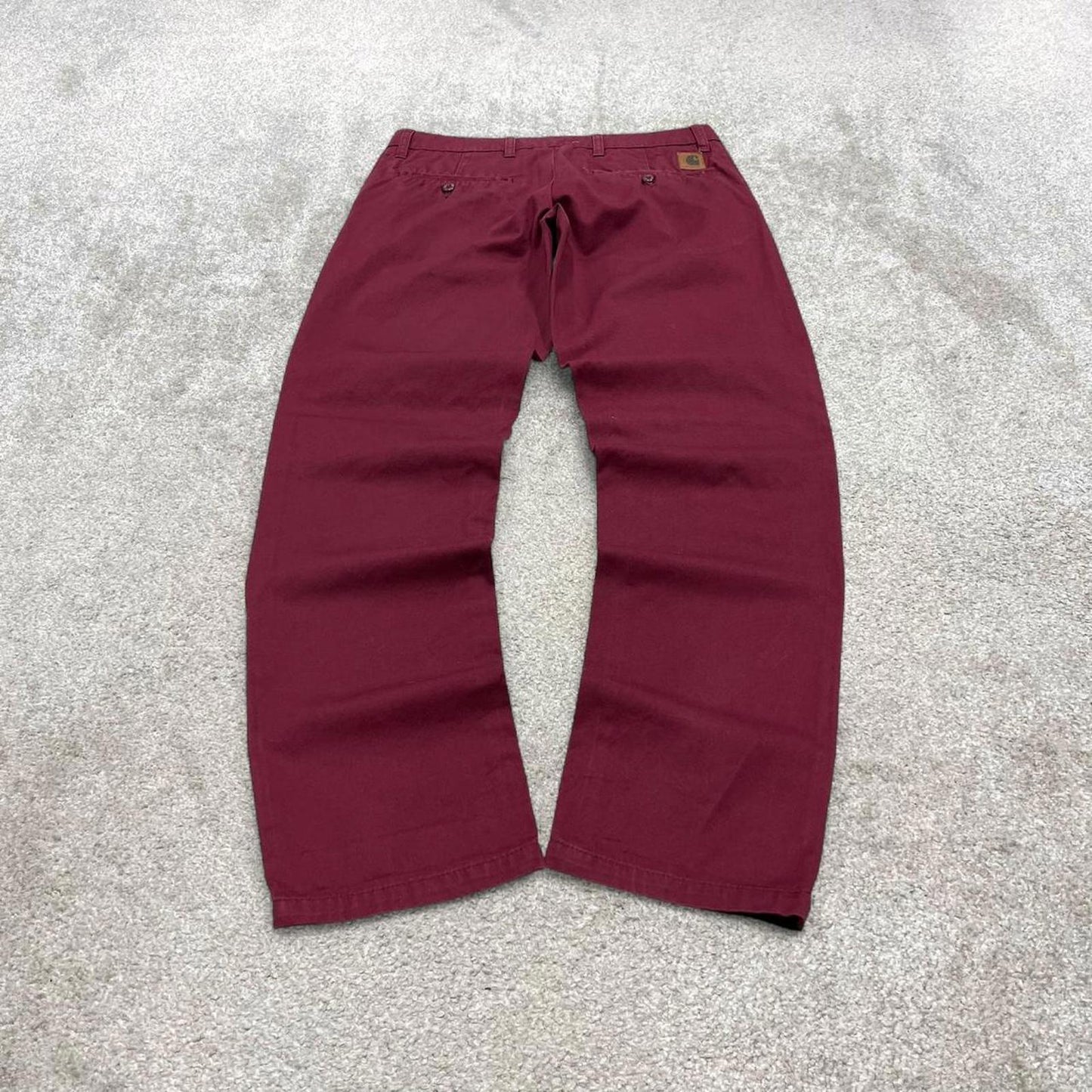 00s Carhartt WIP chino pants W29L32 maroon 90s skater style straight work trousers utility