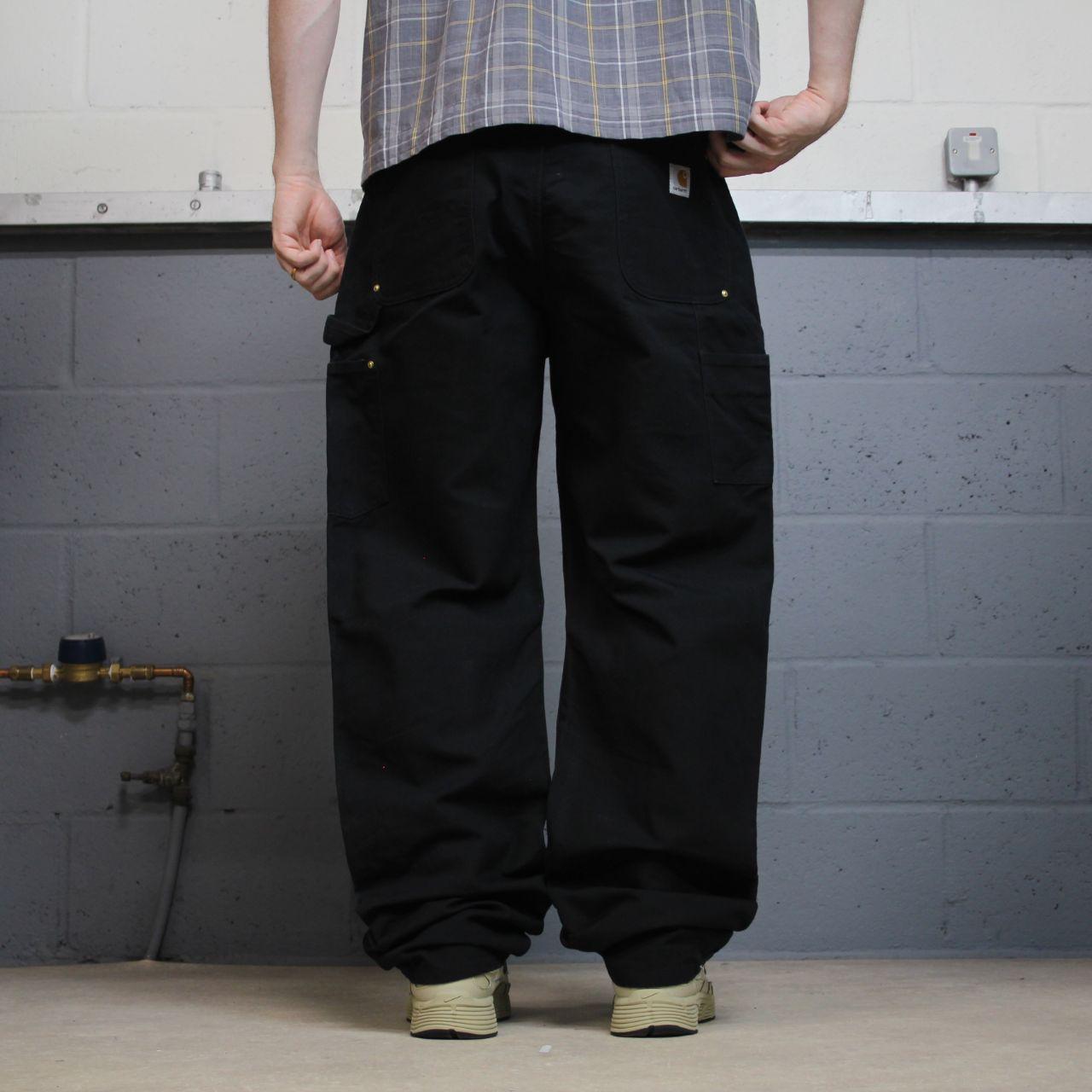 Carhartt double knee carpenter jeans y2k black Loose fit thick canvas skate cargo work pants