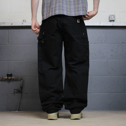 Carhartt double knee carpenter jeans y2k black Loose fit thick canvas skate cargo work pants