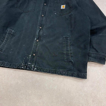 Black Carhartt shirt jacket XL padded quilt lined overshirt shacket American USA