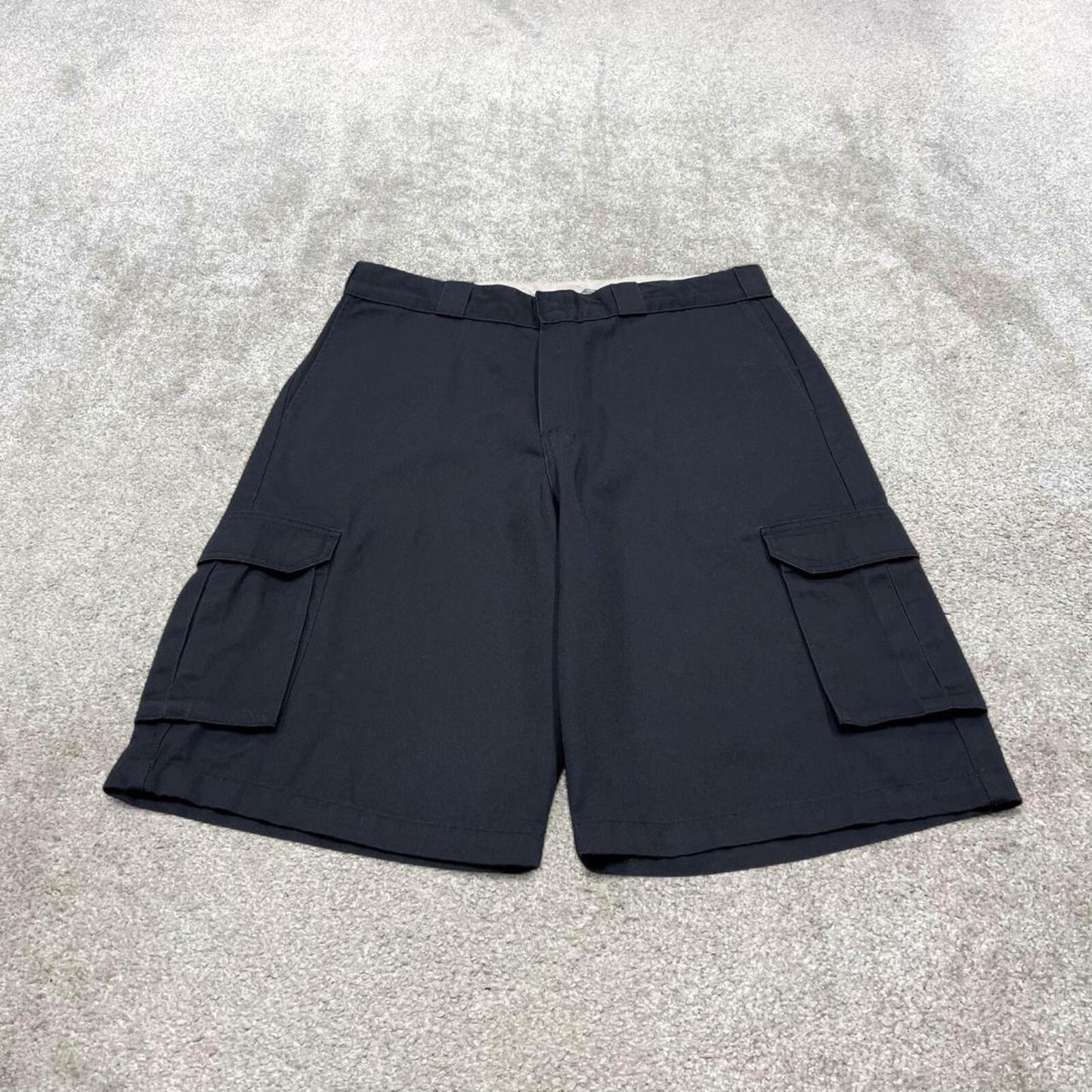 Y2k baggy Dickies cargo shorts skater style black W36 Loose wide leg fit