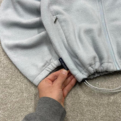00s Columbia technical fleece M women's blue full zip up y2k style autumn adjustable waist