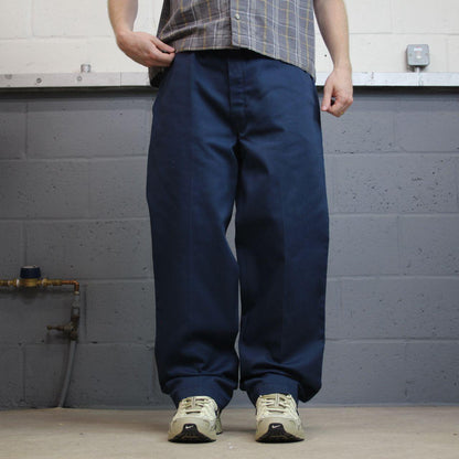 Vintage Dickies chino y2k pants W36L30 navy loose fit Twill chino style skate work trousers