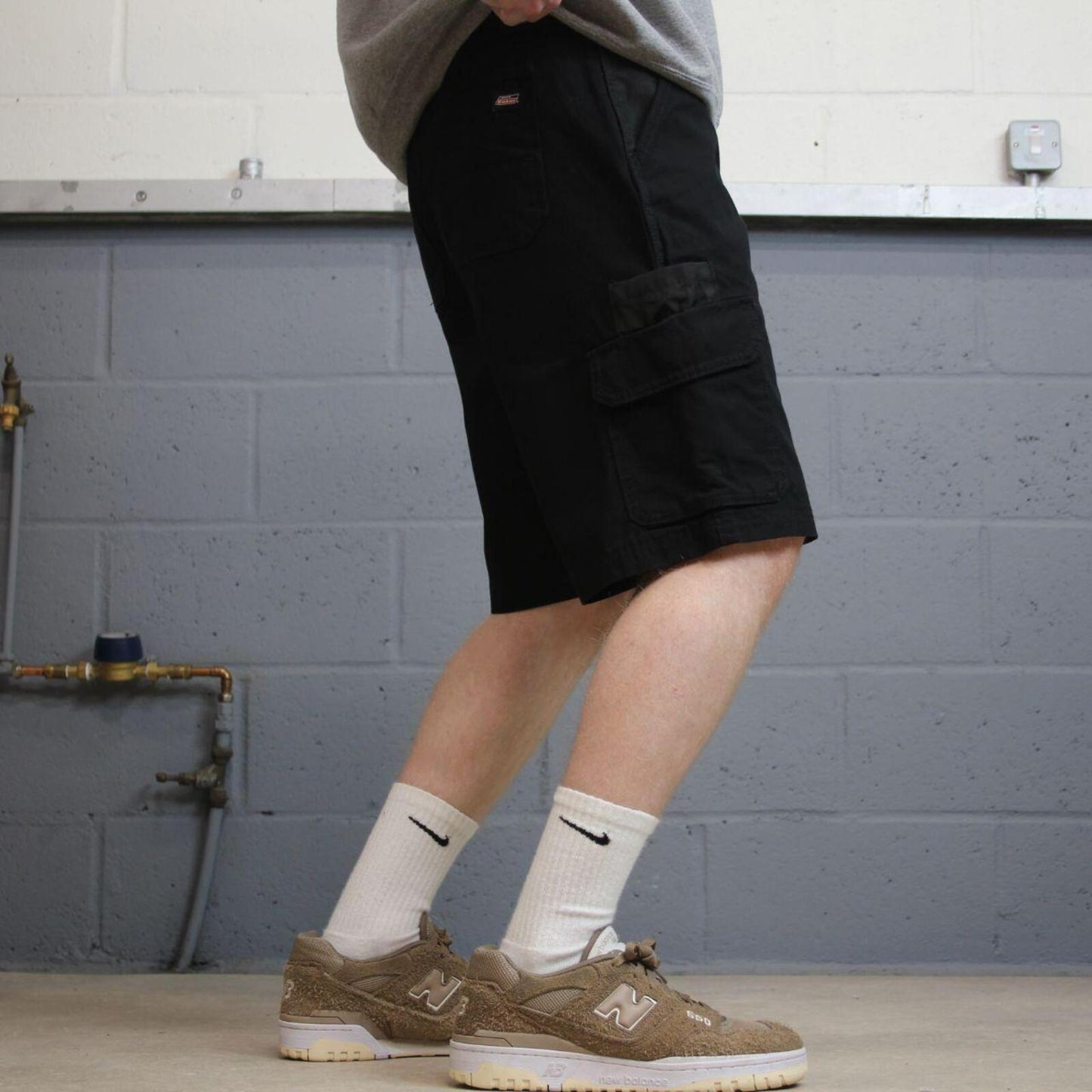 Y2k Dickies cargo work shorts black Ripstop style skater shorts loose utility