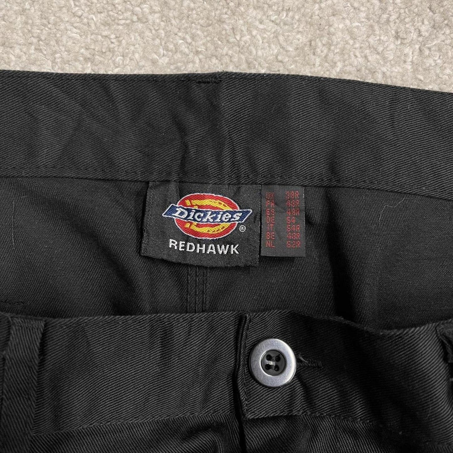 Dickies baggy pleated cargo pants double knee black Loose fit  carpenter style skater work pants