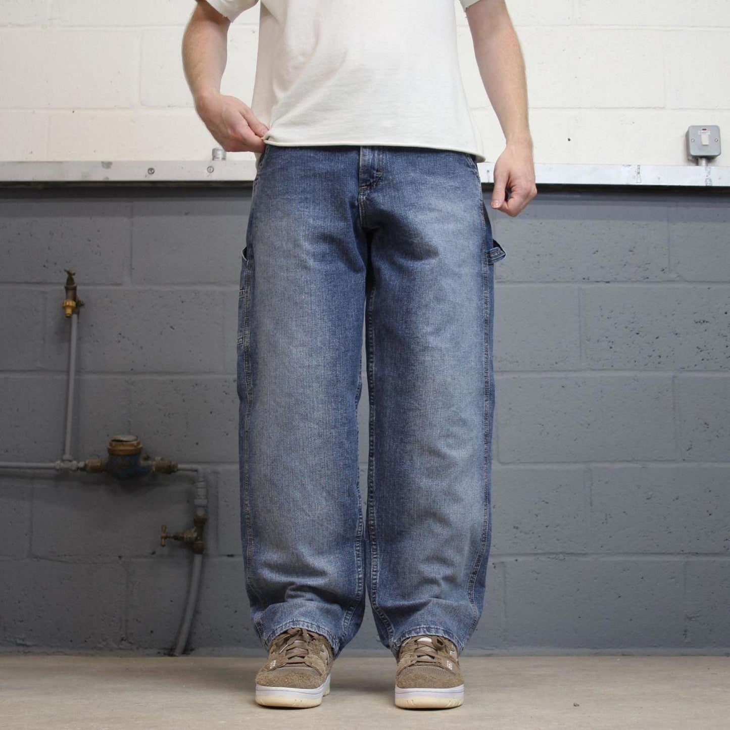 Baggy Lee carpenter jeans W32L30 blue loose denim skater style carpenters