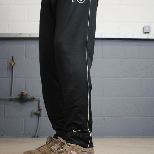 Black Nike trackies M 8-10 loose y2k floaty leg joggers embroidered logo