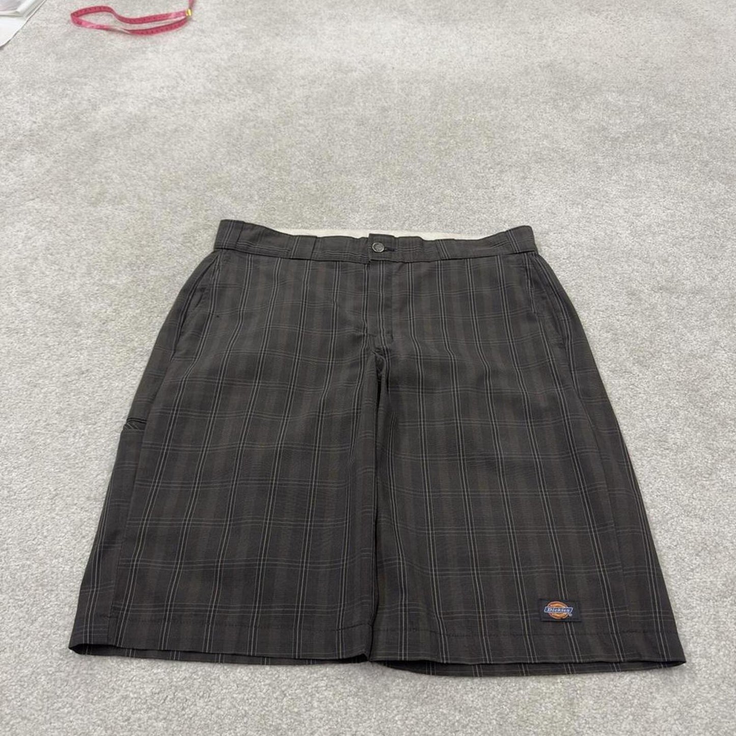 Dickies checkered carpenter shorts khaki Twill chino skater style shorts loose long leg