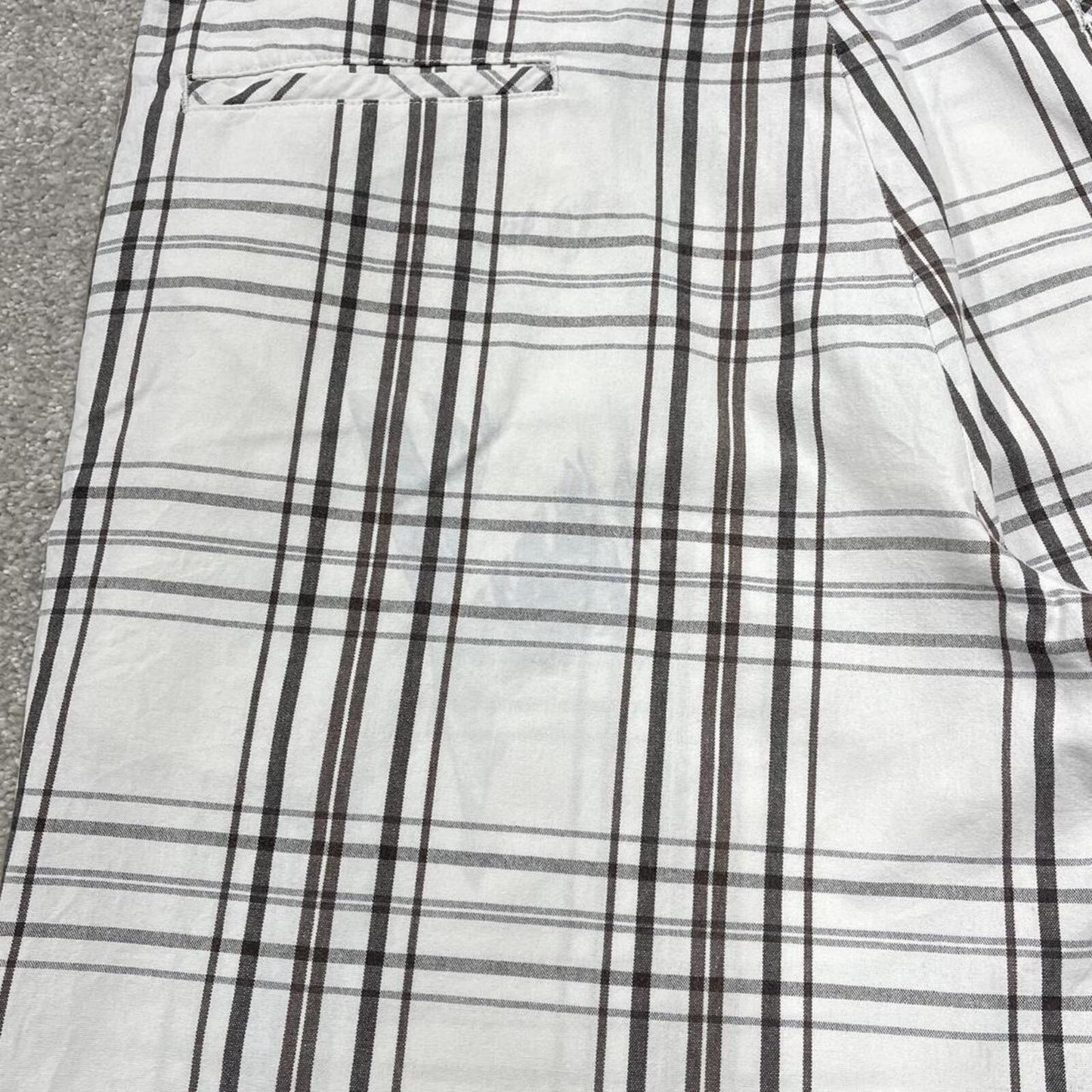 Y2k checkered Dickies chino shorts skater style white W38 Loose check summer festival shorts
