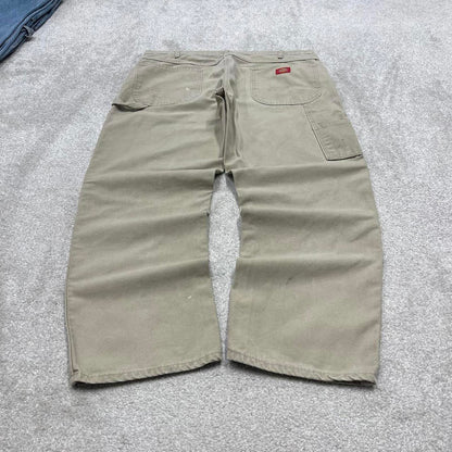 Dickies carpenter jeans W38L30 beige loose canvas 90s skate style cargo pants