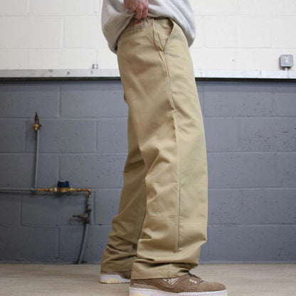 Vintage y2k baggy work pants loose beige Loosehino style skate trousers Red Kap workwear patch logo
