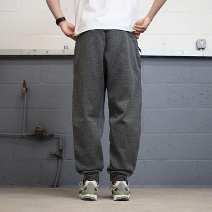 Nike Therma Fit Trackies Large Grey y2k 00s style loose leg joggers embroidered logo
