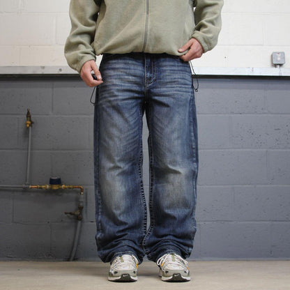 Y2K skate jeans straight leg leg blue Loose Tin Haul denim skater 00s style pants