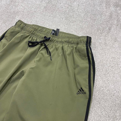 00s Adidas tracksuit bottoms khaki 2XL loose y2k style joggers track pants trackies