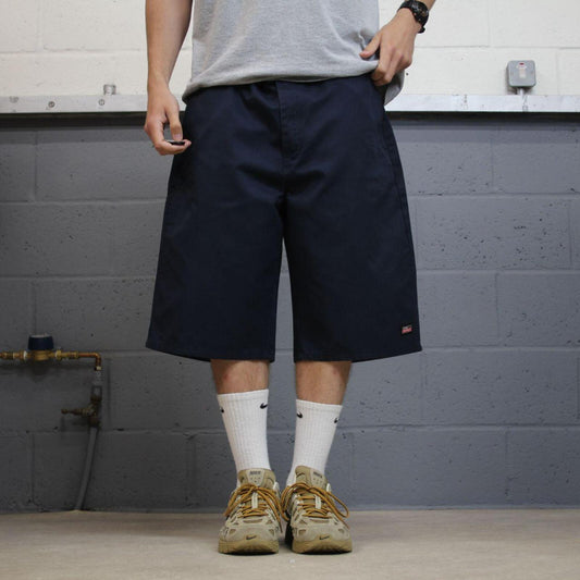 Dickies baggy carpenter shorts chino navy Chino style skater shorts long wide leg festival