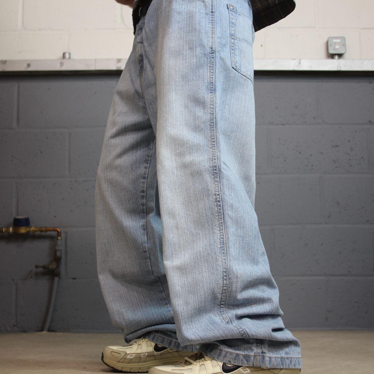 Y2K baggy denim surf jeans W36L32 blue Loose leg Dodeca skater style loose leg jeans