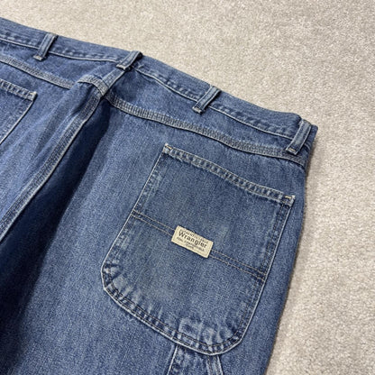 Baggy Wrangler carpenter jeans y2k blue denim Loose leg skater 2000s style cargo pants