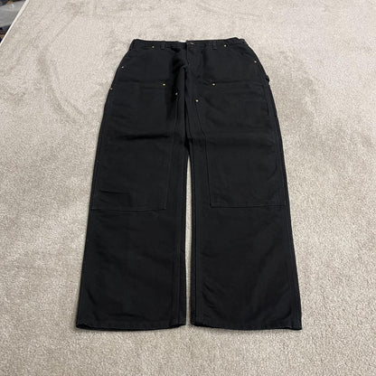 Carhartt double knee carpenter jeans y2k black Loose fit thick canvas skate cargo work pants