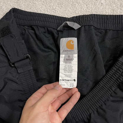 Carhartt baggy waterproof trousers y2k black Wide leg mesh lined technical breathable rain pants