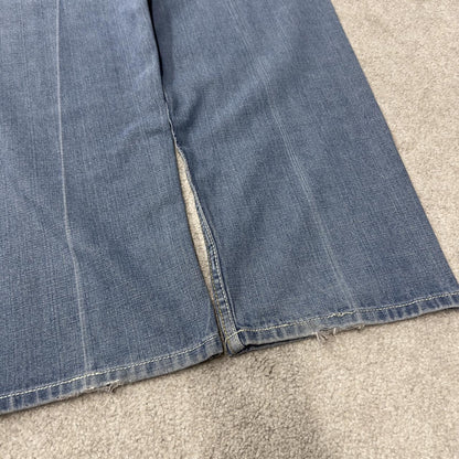 Y2K embroidered relaxed denim skate jeans W38L30 blue Royal Blue relaxed fit jeans
