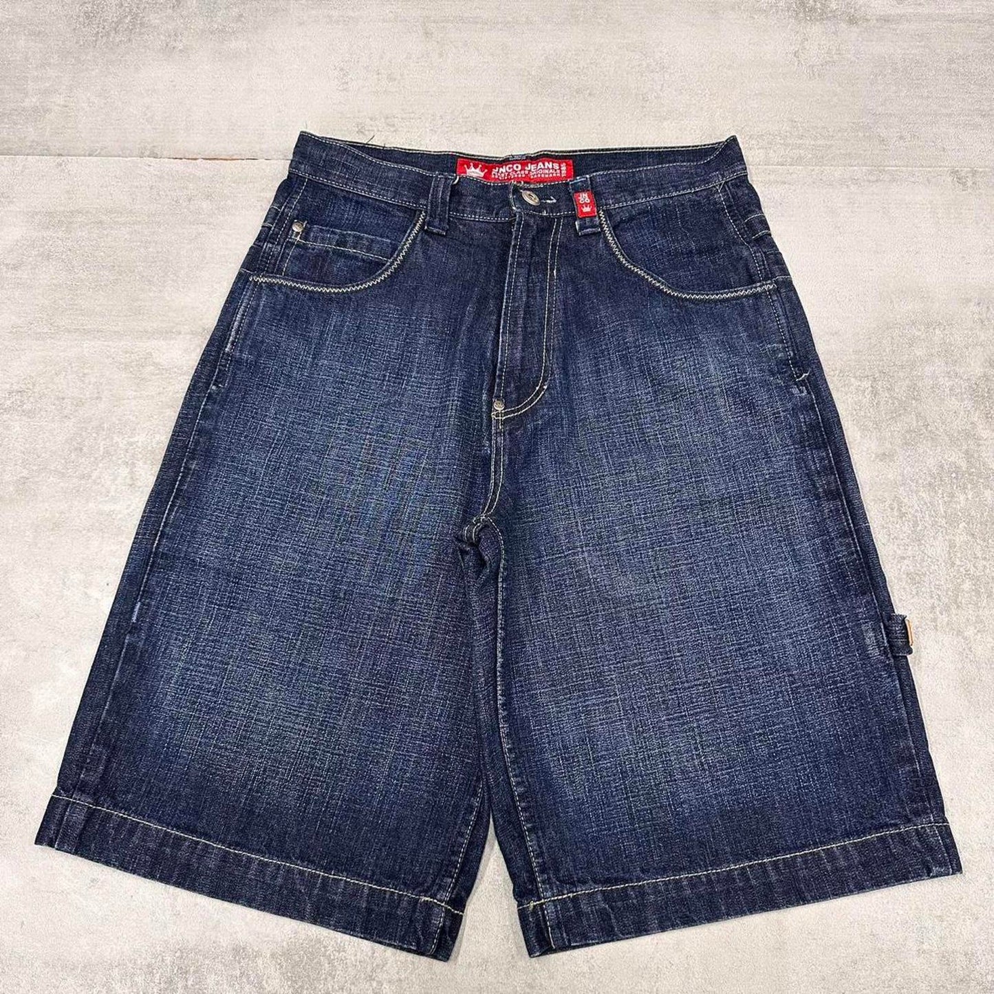 JNCO Serpent 8 Ball shorts W32 loose denim skater 90s style large design hip hop