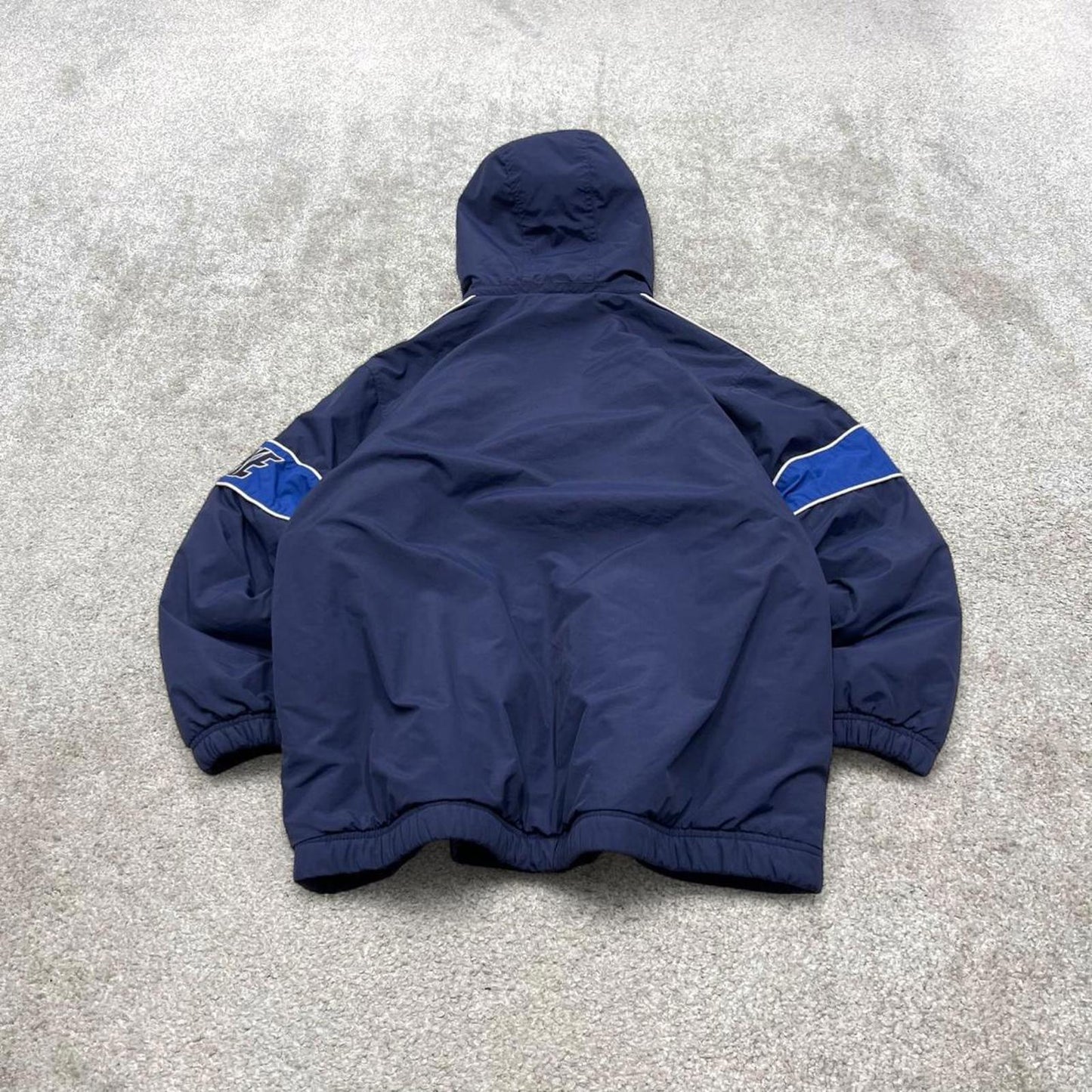Vintage y2k Nike technical reversible jacket navy Fleece embroidered tech hooded windbreaker coat