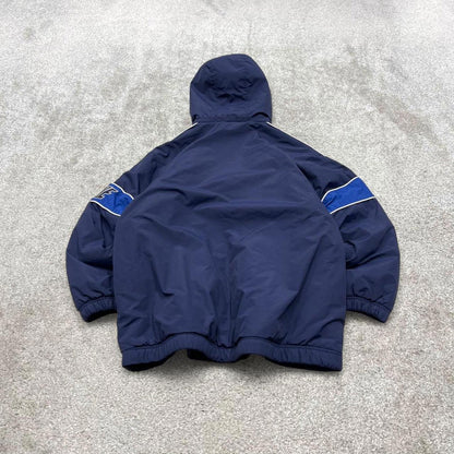 Vintage y2k Nike technical reversible jacket navy Fleece embroidered tech hooded windbreaker coat